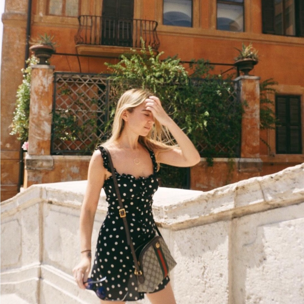 Realisation Par Black and White Polkadot Mini Dress